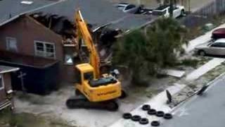 Beach house destruction