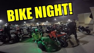 Bike Night + Wheelies, Burnouts, & Cops