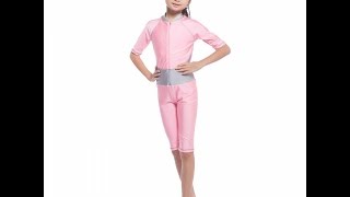 Macnoon6 Girls One Piece Swimsuit Sun UV Protective Rash Guard Children Swimwear