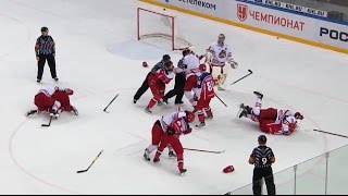Major brawl at CSKA - Jokerit game