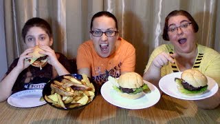 Hamburgers And Sweet Potato French Fries | Gay Family Mukbang (먹방) - Eating Show