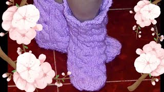 DIY Вязаные сапожки на двух спицах / Как связать домашние сапожки легко