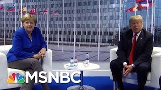 President Trump Meets With Chancellor Merkel After Criticizing Germany | Hallie Jackson | MSNBC