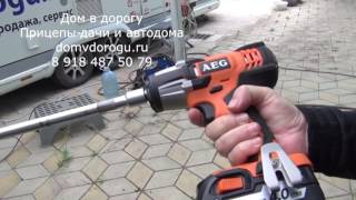 Как поднимать и опускать лапы в прицепе-даче с помощью гайковерта