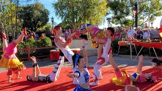 Epcot Mexican Mariachi Cobre Singers  and China's Jeweled Dragon Acrobats