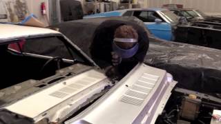 Cutting the cowl off of Zulma's 1966 Mustang Coupe - Day 69 - Part 1