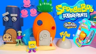 Spongebob Squarepants Bikini Bottom Squidward Playset Toy + Shopkins Season 3 Blind Bag