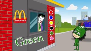 Герои в масках в Макдональдс Раскраска Учим цвета PJ MASKS McDonald's DRIVE THRU