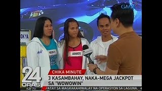 24 Oras: 3 kasambahay, naka-mega jackpot sa 'Wowowin'
