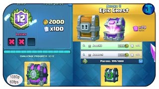 8º EN TORNEO 1000 PEOPLE COFRE 12 VICTORIAS COFRE EPICO Y GIGANTE!!! CLASH ROYALE