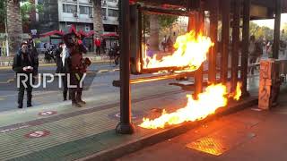 Chile: Protesters rally in run up to 'social outbreak' anniversary in Santiago