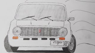 КАК НАРИСОВАТЬ МАШИНУ ВАЗ 2101