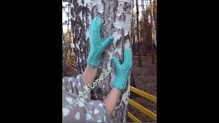 Вязаные варежки спицами из толстой пряжи