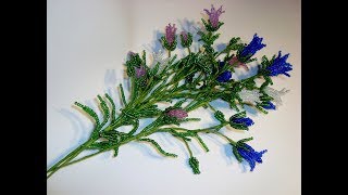 Колокольчики раскидистые из бисера. Часть 1/4. //Field flowers of a bell from beads.