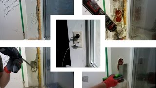 Установка розеток в оконный откос