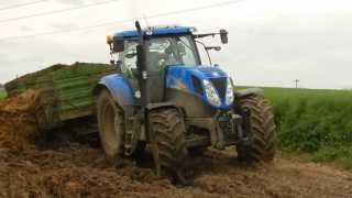 New Holland T6080 Wtopa przy wożeniu obornika