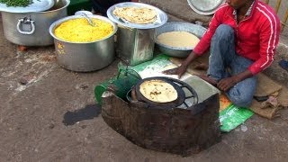 Indian Street Food in Old Delhi - Gali Paranthe Wali, Naan Bread and Spice Market