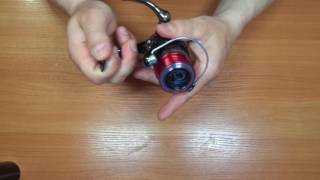 Безынерционная катушка: Daiwa - Ninja 1003A. Распаковка. Обзор. Намотка шнура.