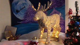 Новогодний светящийся  олень из проволоки. МК.  Christmas luminous deer made of wire.