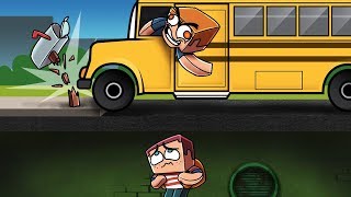 Minecraft - PSYCHO SCHOOL BUS DRIVER! (Ditching School Challenge)
