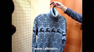 www LaNord ru  Мужской вязаный свитер с оленями T1702