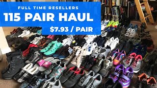 115 Pair Shoe Haul | Buying shoes to sell on Poshmark & Mercari | Full Time Shoe Resellers