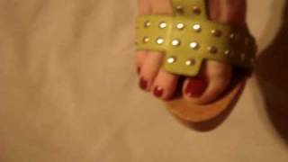 red toes in green heels