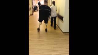 DAK amputee Controlled Walking at 5,8 with feet, 2nd time