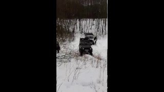 уаз буханка снег зима лес бездорожье