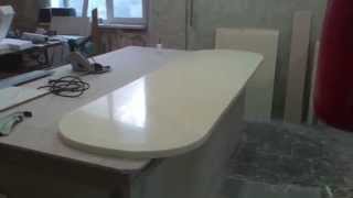 Искусственный камень столешница CORIAN . Барная стойка . Супер полировка .