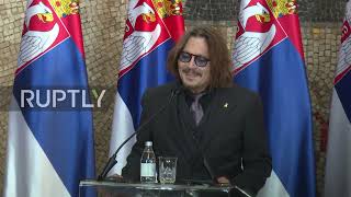 Serbia: Johnny Depp receives medal of honour from President Vucic