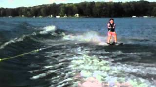 Kali learning to water ski