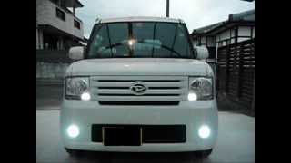 ダイハツ ムーブ コンテ に GARAX HID 8000k　バルブを装着（点灯動画）
