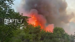 Greece: Helicopters battle wildfires in Athens suburb