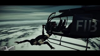 大気圏突破したヘリからスカイダイビングしてしまうティファ