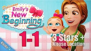 Delicious Emily's New Beginning - Level 1-1 Emily's Place Walkthrough (3 Stars + Mouse Location)