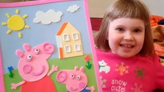 КАРТИНА АППЛИКАЦИЯ СВИНКА ПЕППА И ДЖОРДЖ Makes the picture appliqué piggy Peppa | Matilda