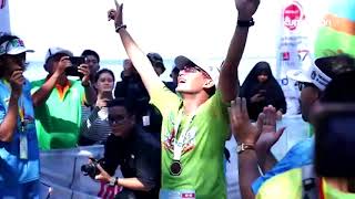 Sandi Tiba di Garis Finish Tidung Aquathlon 2018