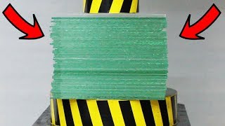 EXPERIMENT HYDRAULIC PRESS 100 TON vs 50 Sheets of Glass