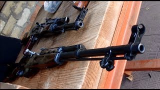 Сайга МК 5,45, ВПО-136 (Вепрь КМ) и ОП-СКС. Стрельба по бумаге и железу. Ловчий Плюс (Тольятти)