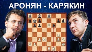 Шахматы. Аронян - Карякин. ЖЕРТВА КАЧЕСТВА против ДВУХ СЛОНОВ!