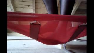 Trampling camping bed in pantyhose
