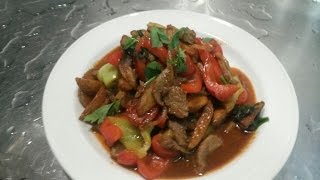 Телятина с овощами на Воке(Быстро, Вкусно)