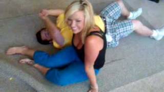 Girl on Guy - Gladiator Leg Wrestling?