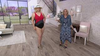 Denim & Co. Beach Criss Cross One-Piece Swimsuit on QVC