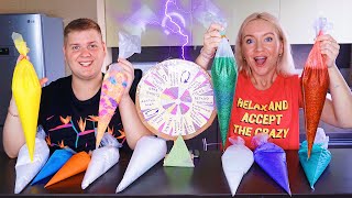 РУЛЕТКА СЛАЙМ ЧЕЛЛЕНДЖ С ОГРОМНЫМИ КОНДИТЕРСКИМИ МЕШКАМИ ? MYSTERY WHEEL OF SLIME CHALLENGE / Лизун