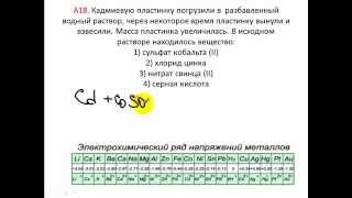 Тесты по химии. Ряд активности металлов. А18 ЦТ 2015