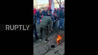 Poland: Protesters burn German flag during rally in Warsaw on Independence Day