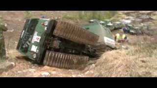BV 206 ATV tipping over, from outside