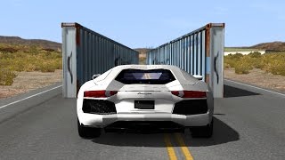 BeamNG drive - Narrowing Walls Car Crashes
